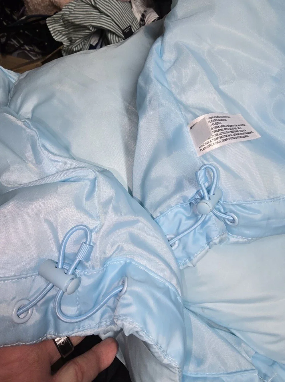 #180  Light Blue Quilted Puffer Vest for Kids (W Cinch Waist)